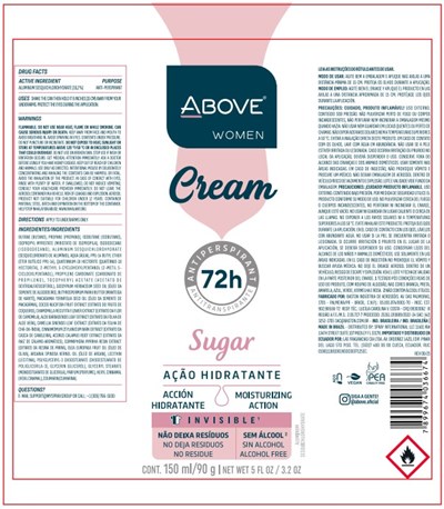 Above Cream Original Woman Antiperspirant Deodorant 72h (Antitranspirante Above Cream Sugar 72h Women)